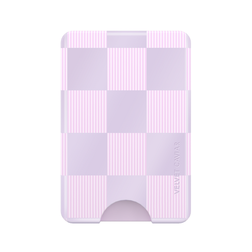 Lilac Vibe Checkered Magsafe Wallet