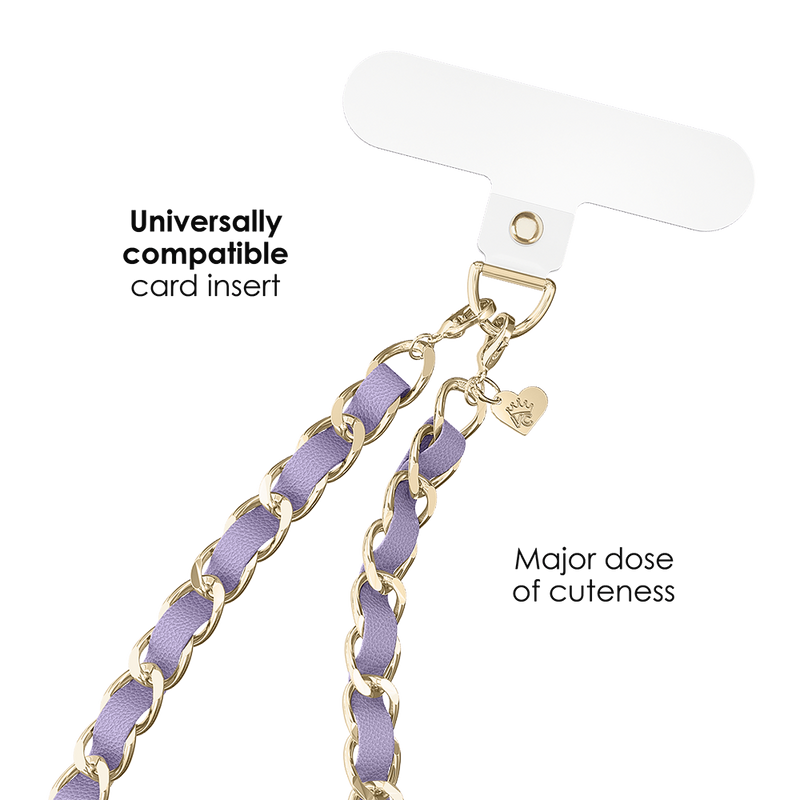 Lilac Leather Chain Phone Charm