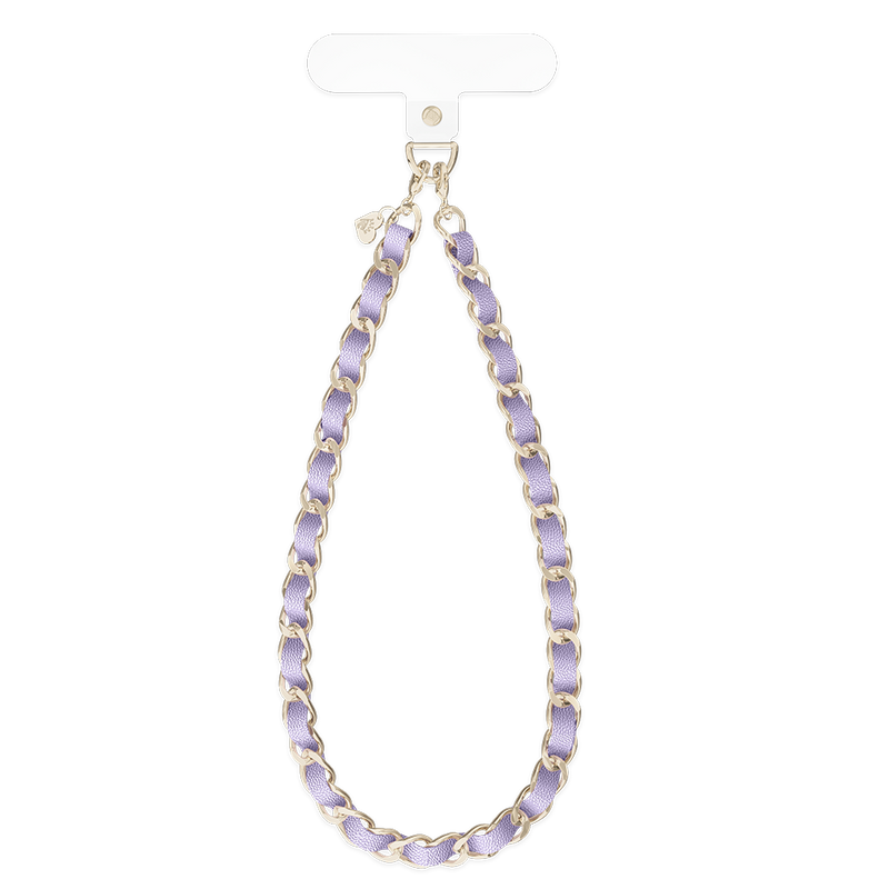 Lilac Leather Chain Phone Charm