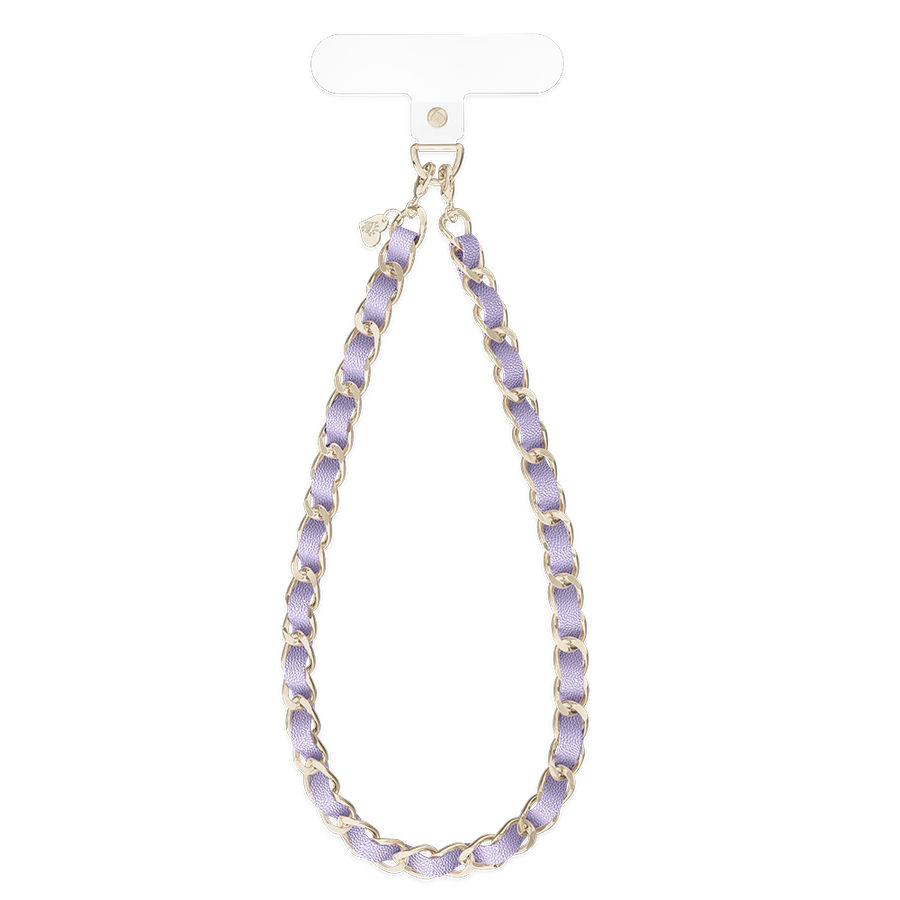 Lilac Leather Chain Phone Charm