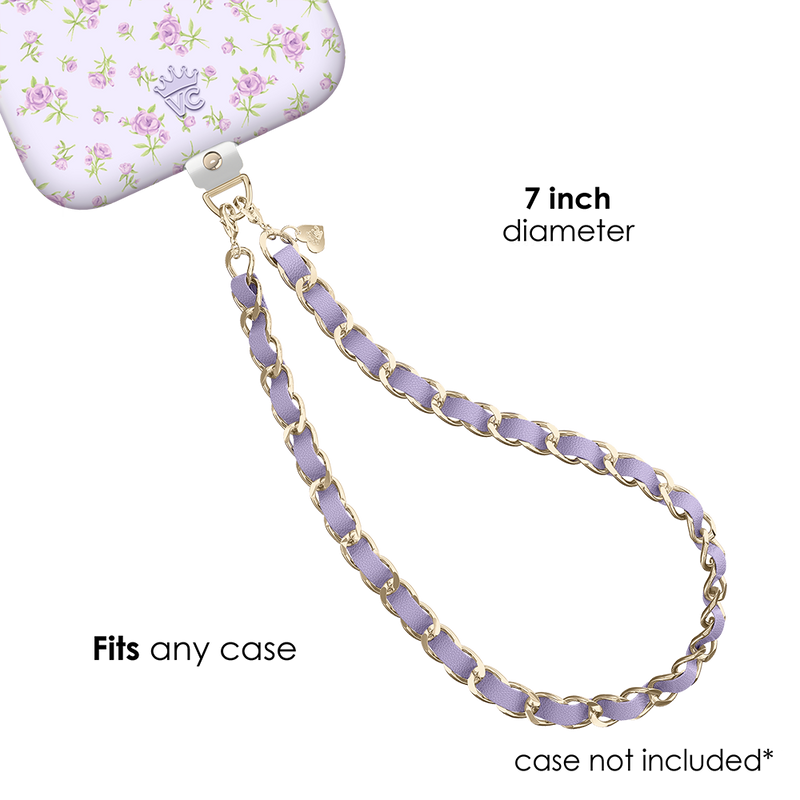 Lilac Leather Chain Phone Charm