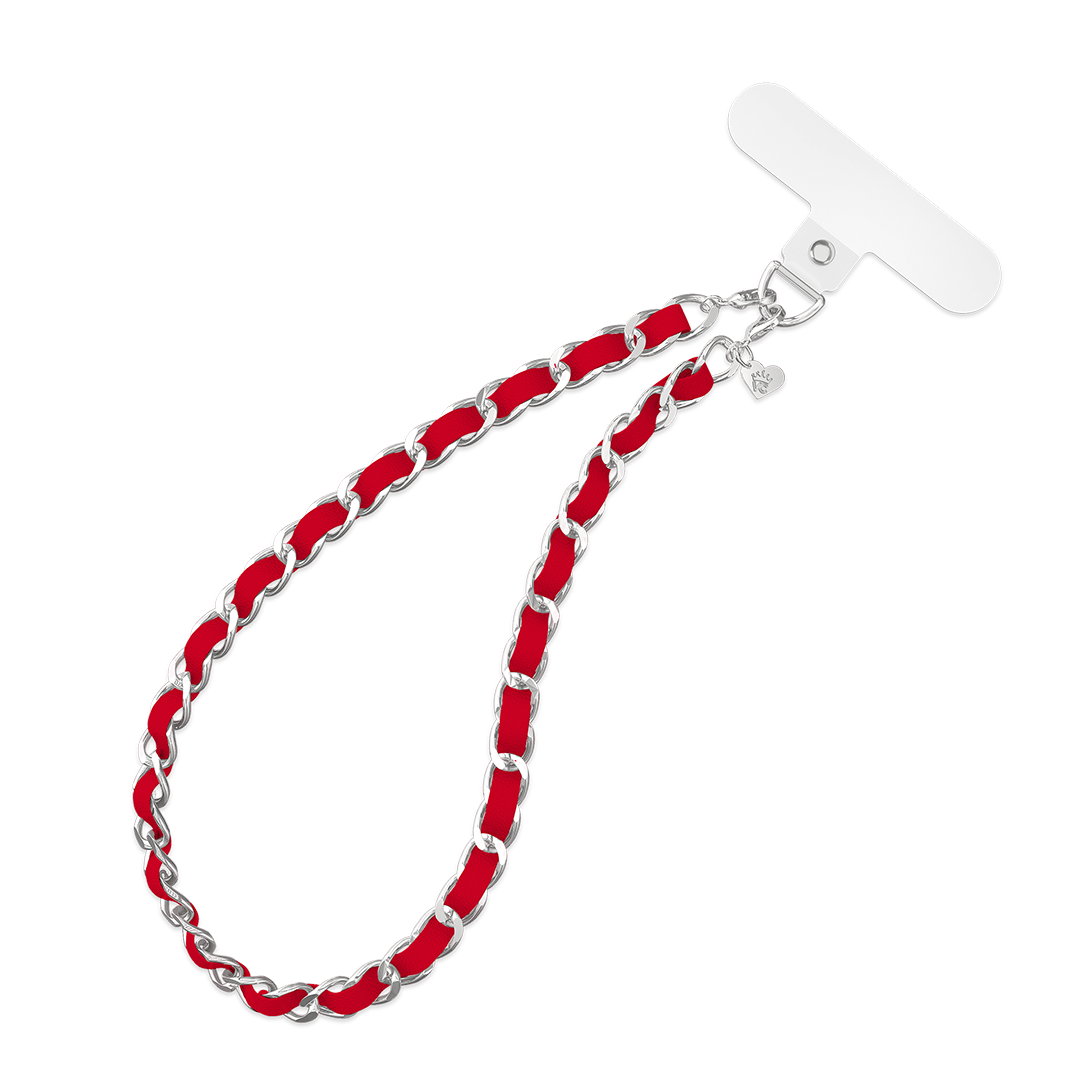 Red Leather Chain Phone Charm