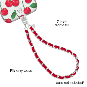 Red Leather Chain Phone Charm