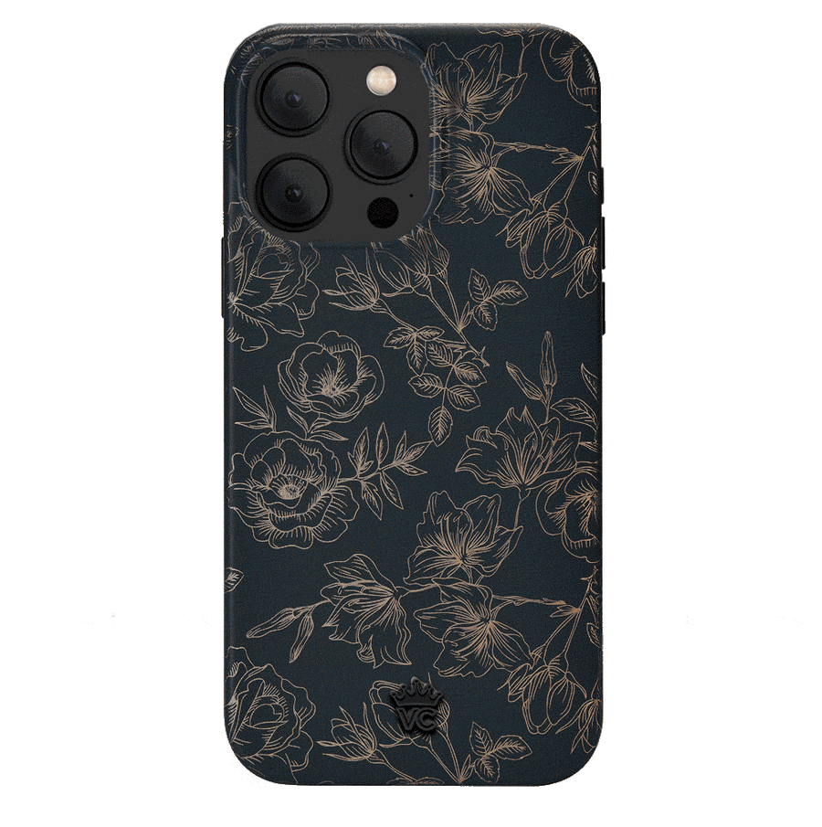 Floral Rose Gold Chrome iPhone Case