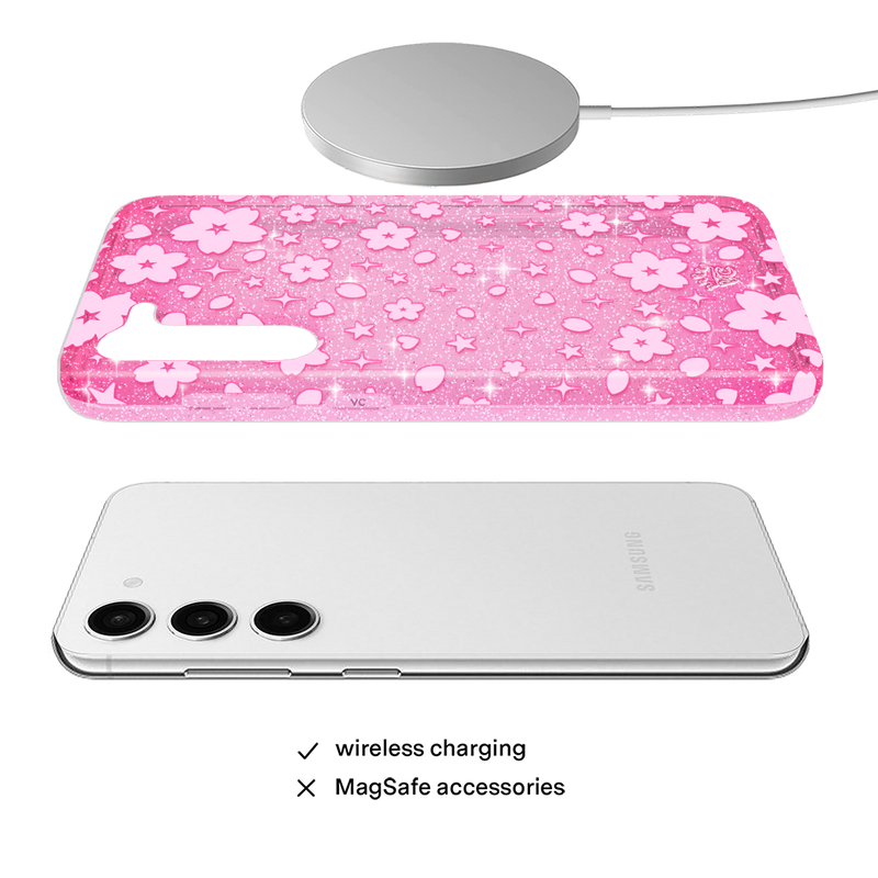 Cherry Blossom Glitter Samsung Case
