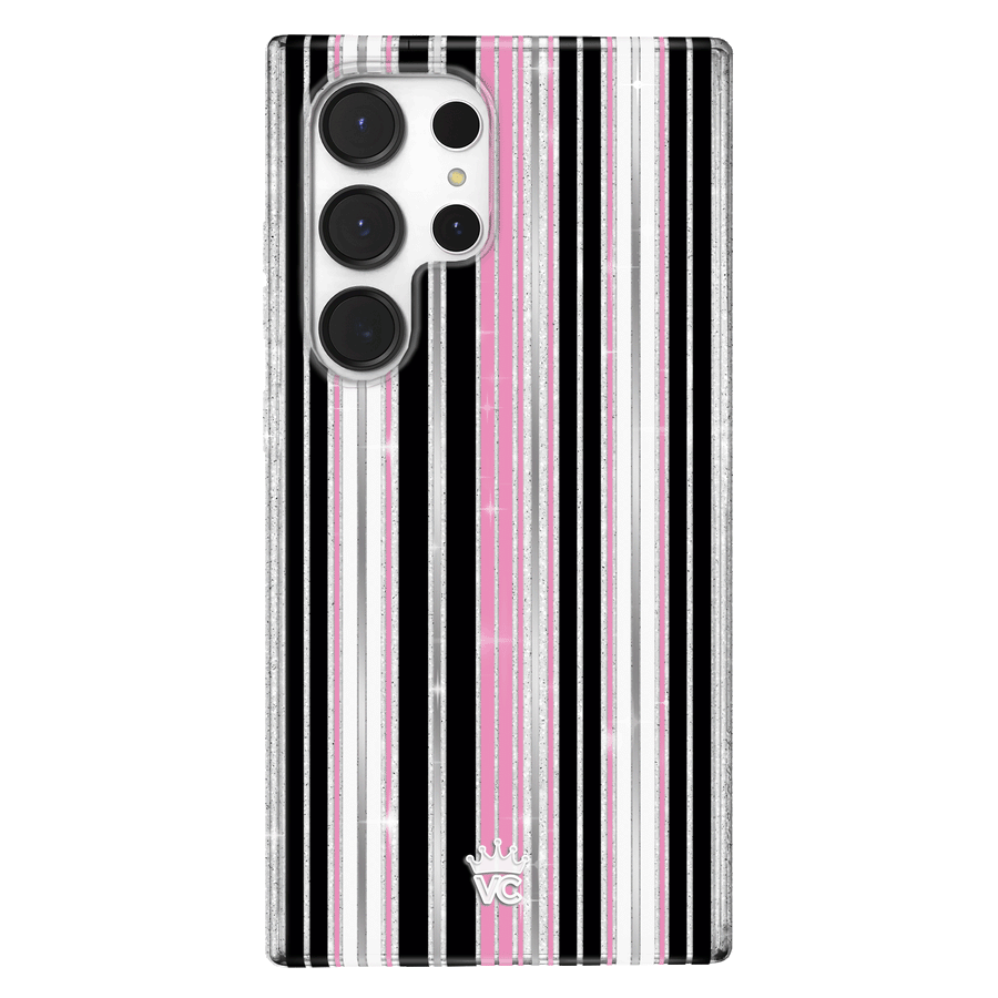 Pretty Punk Stripes Glitter Samsung Case