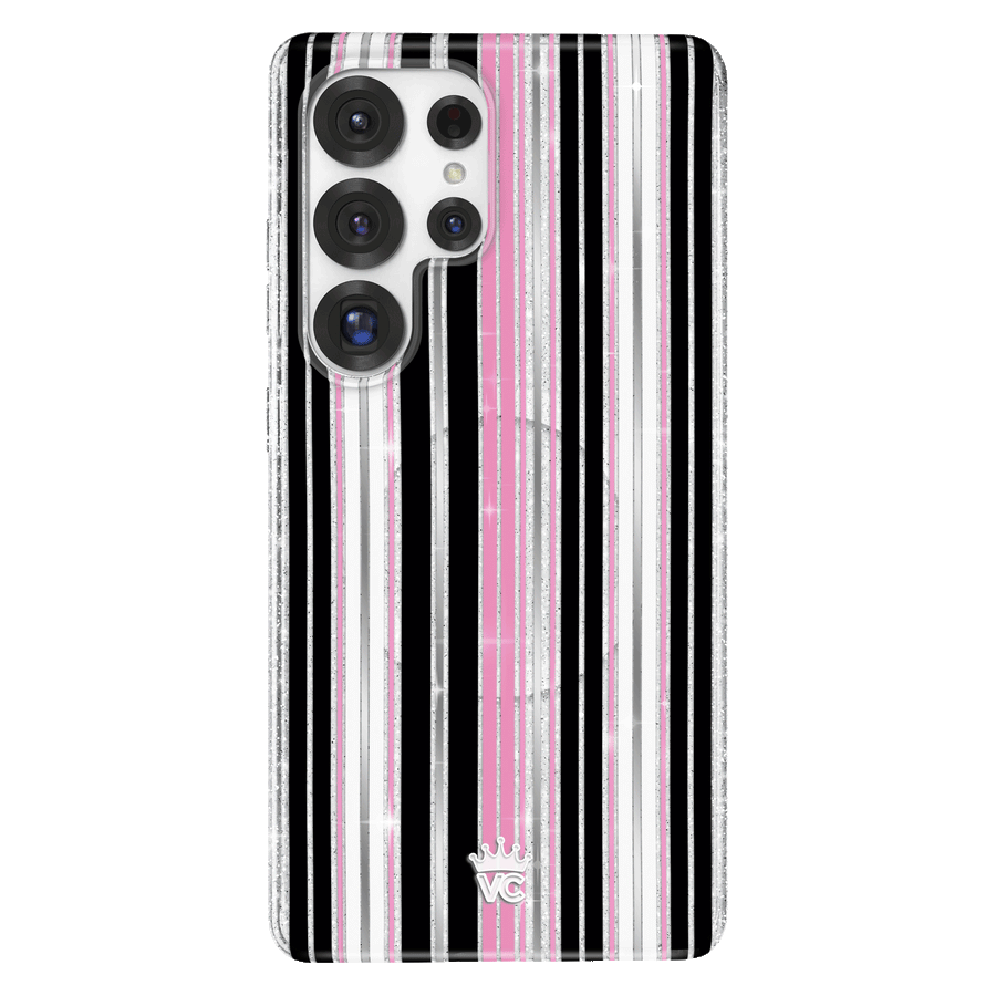 Pretty Punk Stripes Glitter Samsung Case