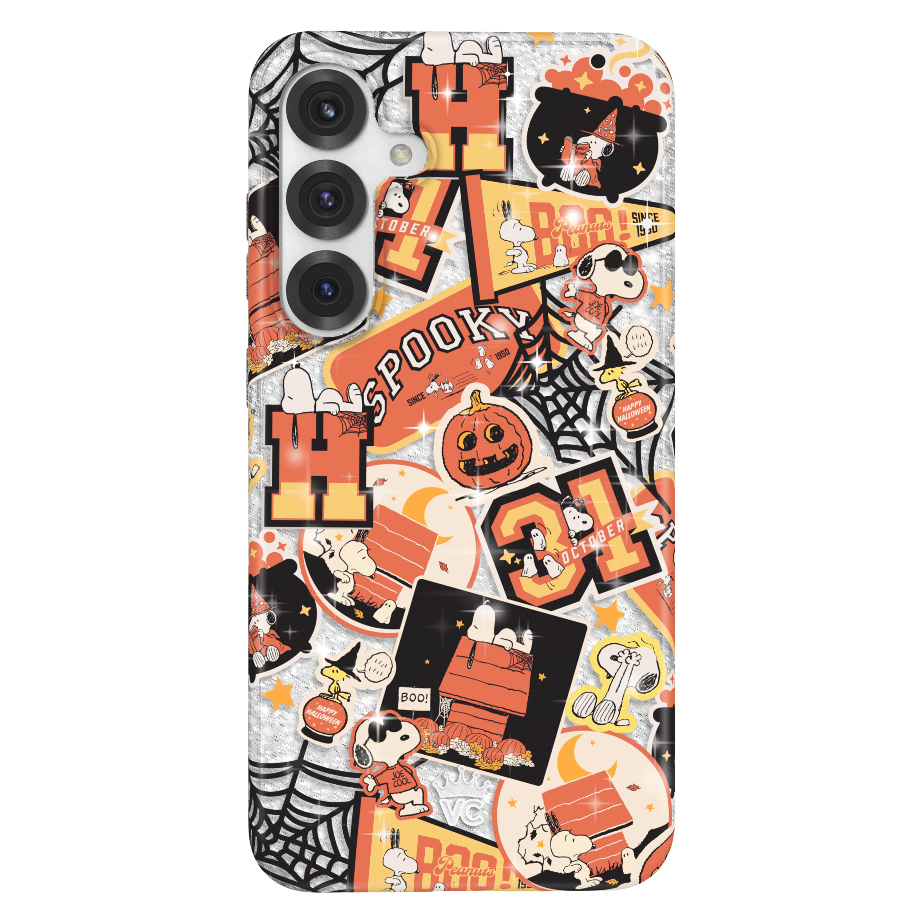 Snoopy Halloween Varsity Glitter Samsung Case - Thumbnail 5