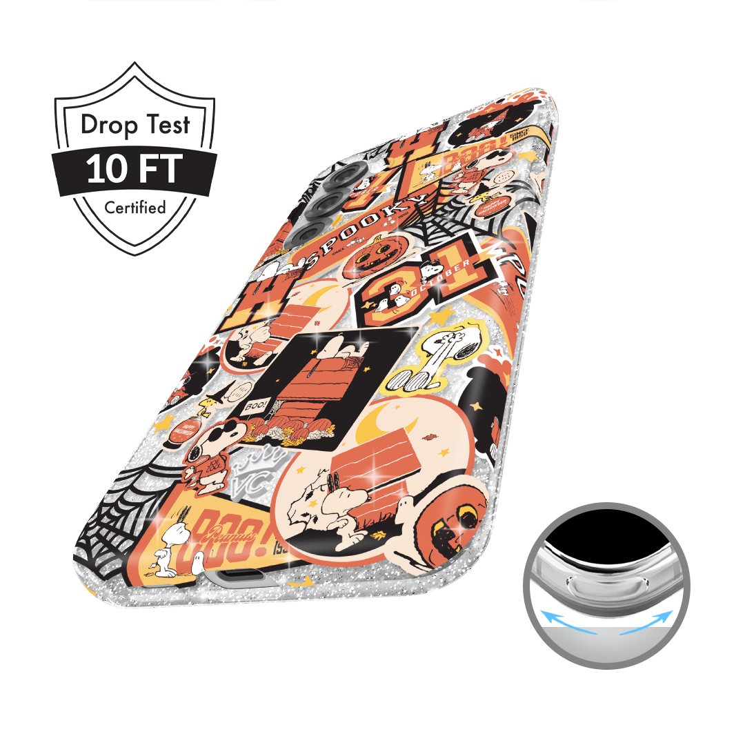Snoopy Halloween Varsity Glitter Samsung Case - Thumbnail 3