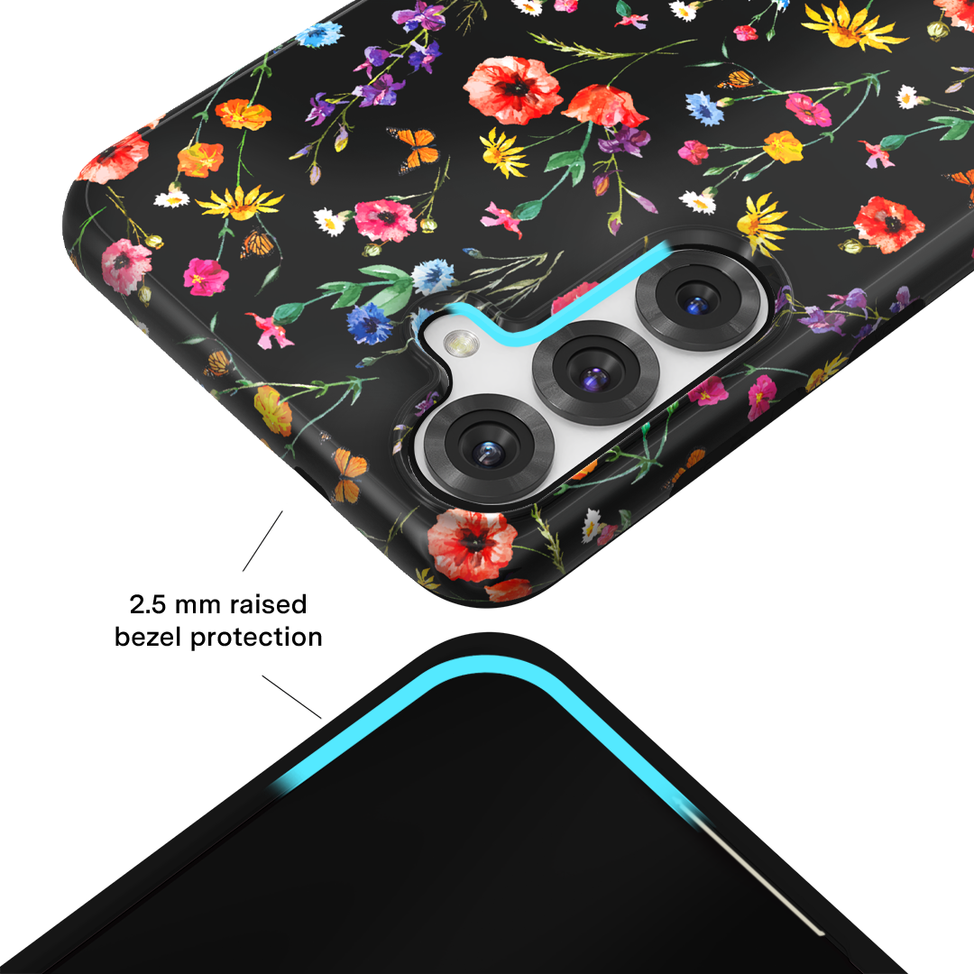 Black Wildflower Samsung Case - Thumbnail 4