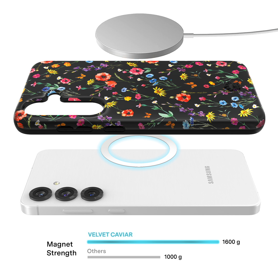 Black Wildflower Samsung Case - Thumbnail 3