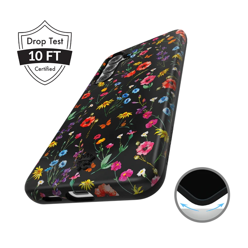 Black Wildflower Samsung Case