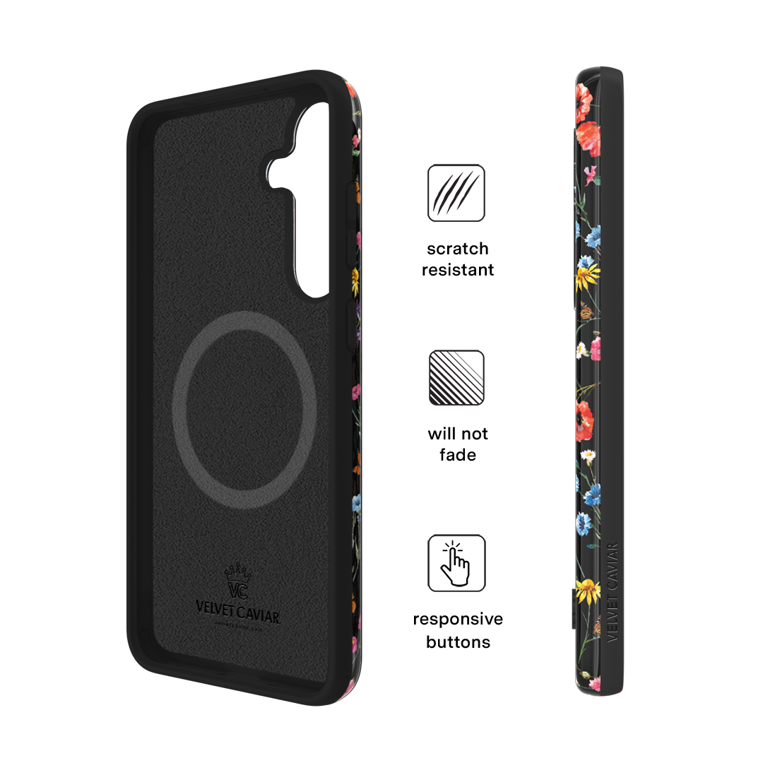 Black Wildflower Samsung Case - Thumbnail 5