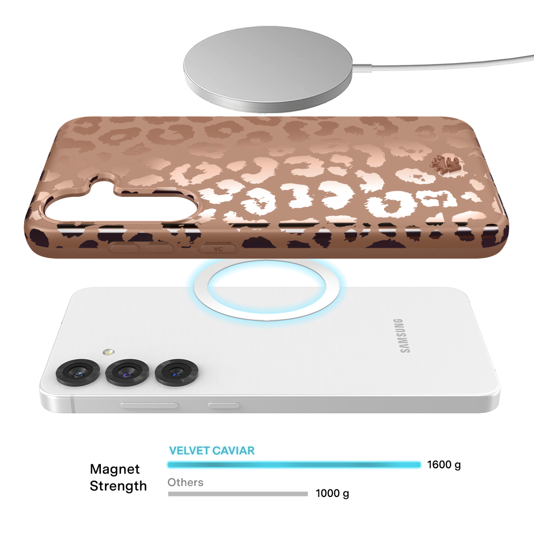 Bronze Chrome Leopard Samsung Case - Thumbnail 4