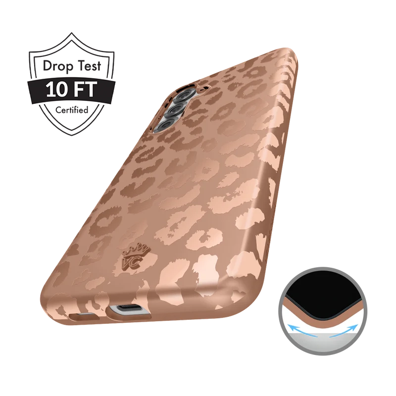 Bronze Chrome Leopard Samsung Case - Thumbnail 5