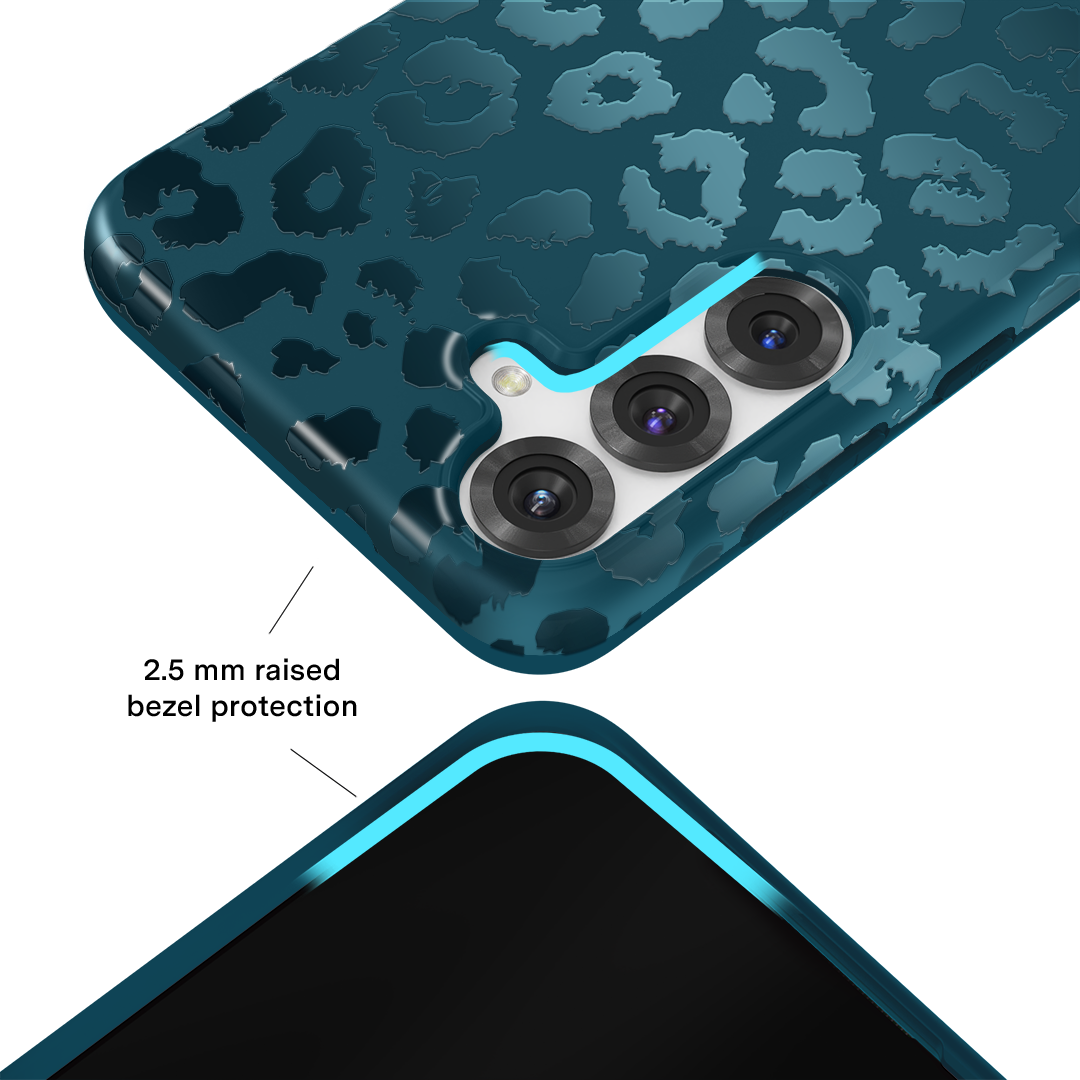 Metallic Navy Leopard Samsung Case - Thumbnail 4