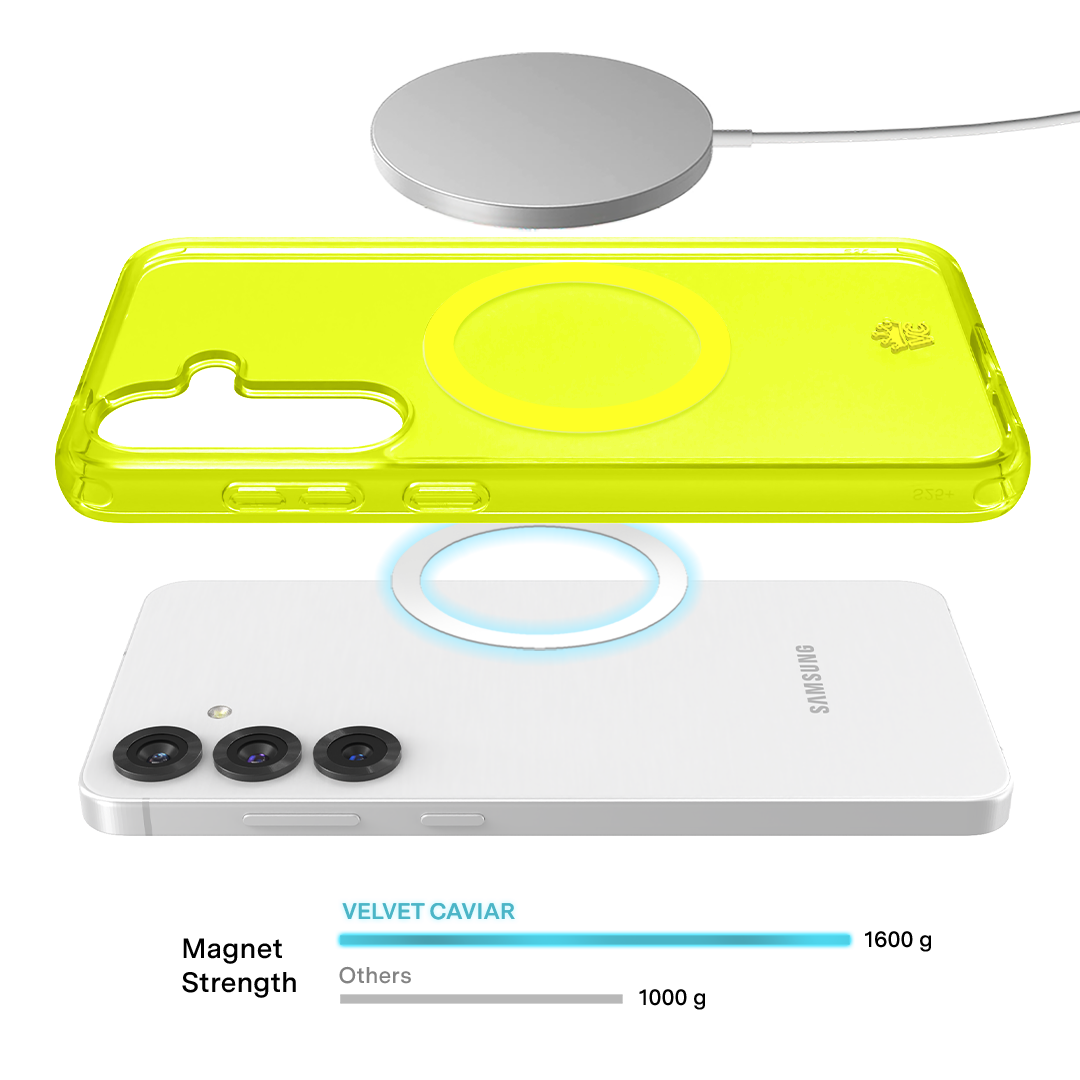 Neon Yellow Clear Samsung Case - Thumbnail 4