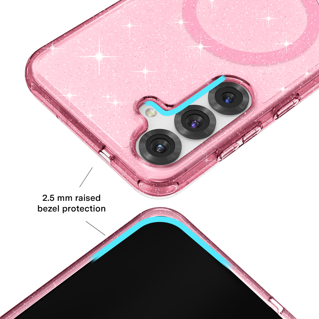 Pink Stardust Glitter Samsung Case - Thumbnail 5
