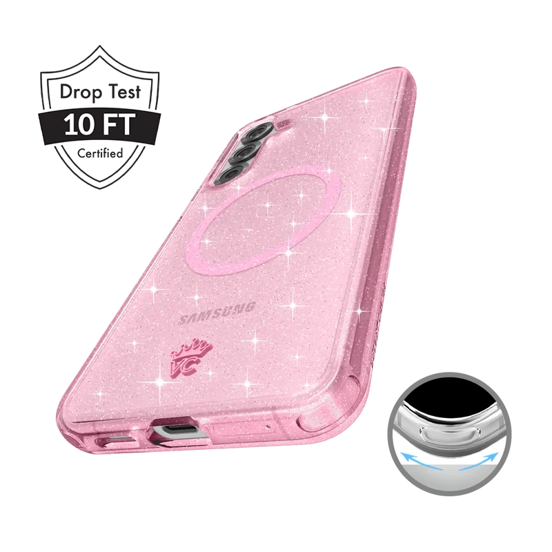 Pink Stardust Glitter Samsung Case - Thumbnail 3