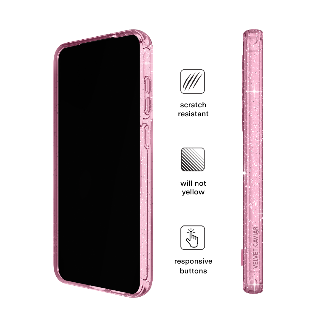 Pink Stardust Glitter Samsung Case - Thumbnail 2