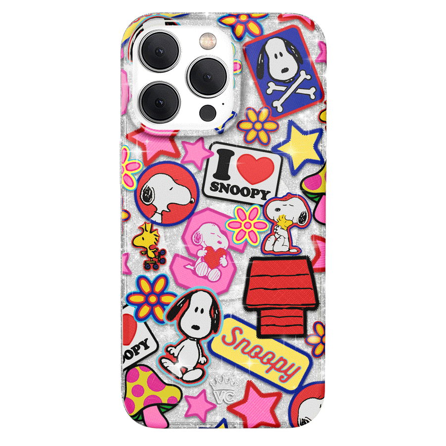 Snoopy Patchwork Glitter iPhone Case