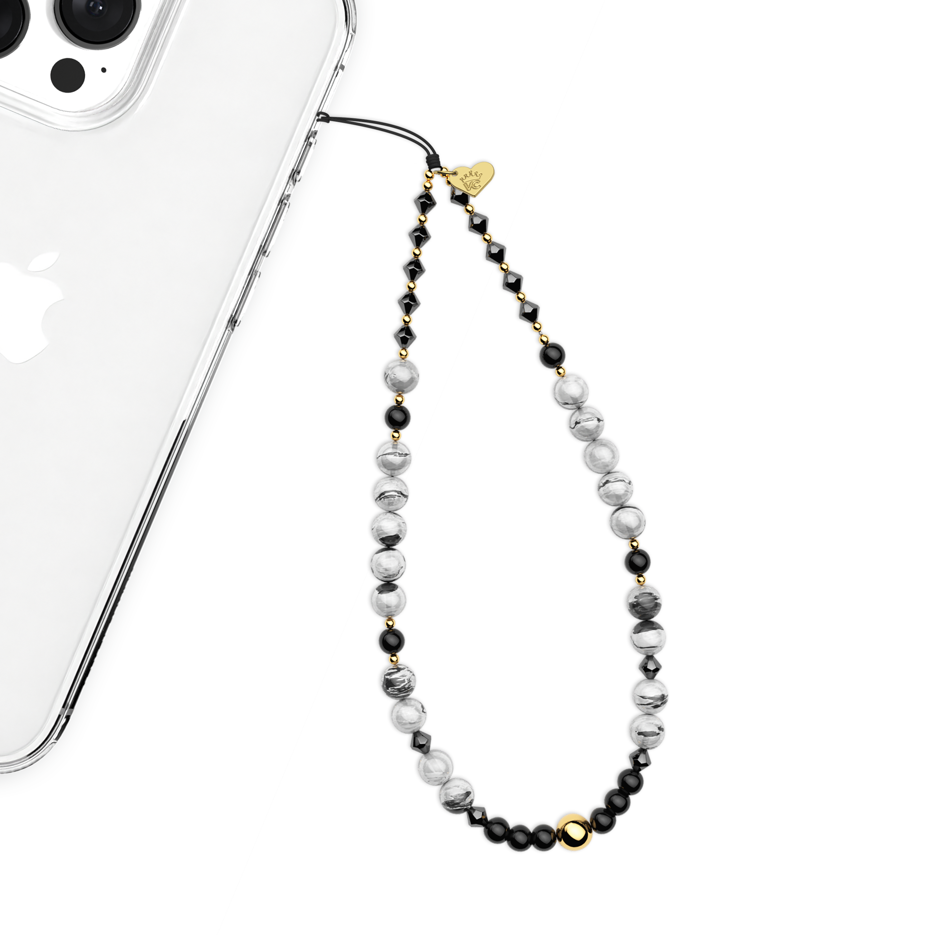 Stone Grey Gemstone Phone Charm - Thumbnail 2