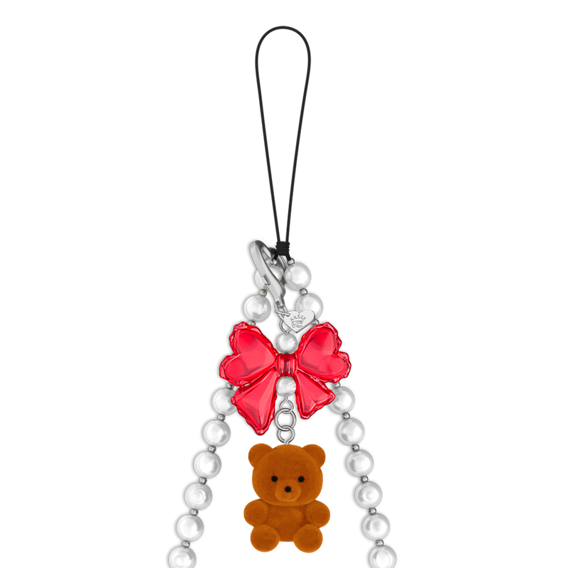 Winter Teddy Phone Charm