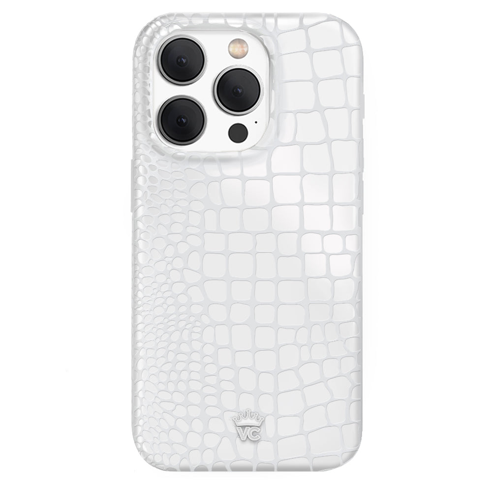 Custype iPhoneケース Crocodile Design ホワイト White Croc iPhone Case