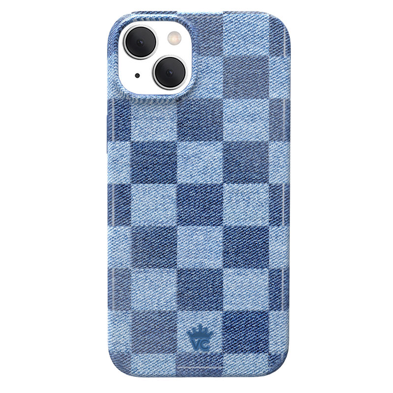 Denim Vibe Checkered iPhone Case