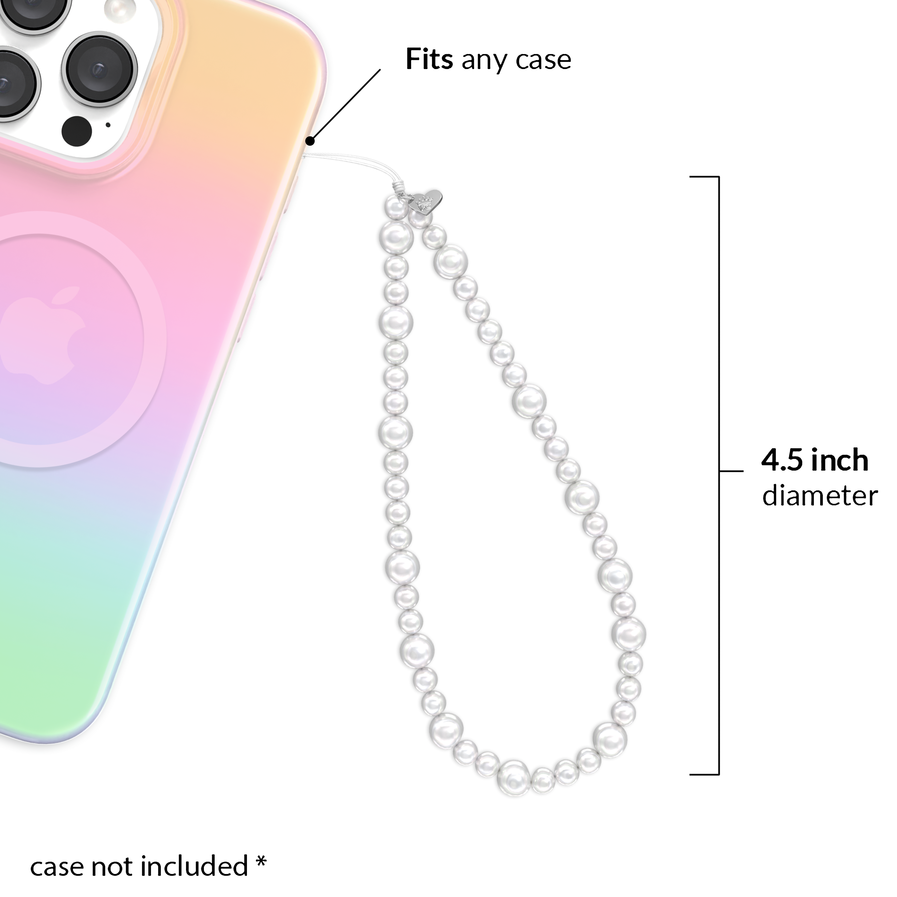 White Pearl Phone Charm - Thumbnail 3