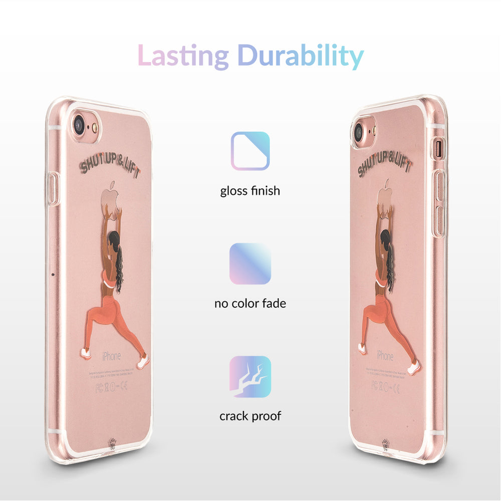 Shut Up & Lift iPhone Case Black Hair Pink Pants iPhone 8 / 7 Shut Up & Lift iPhone Case Black Hair Pink Pants iPhone 8 / 7