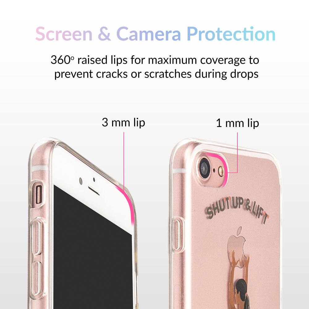 Shut Up & Lift iPhone Case Black Hair Pink Pants iPhone 8 / 7
