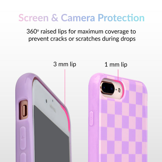 Checkered Lavender Nude iPhone Case –