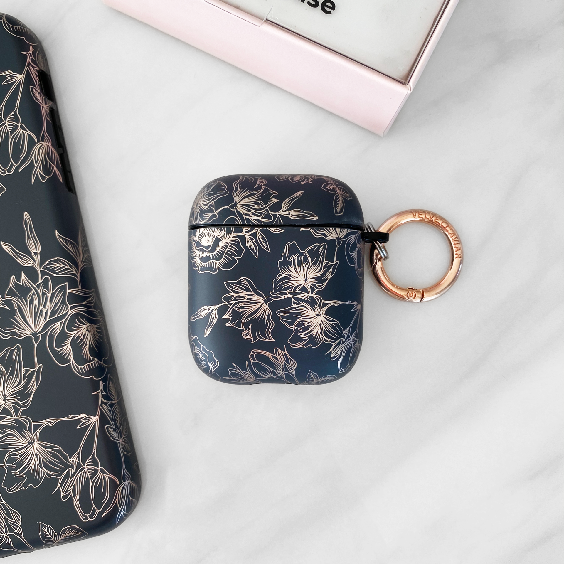Floral Chrome Airpods Case –
