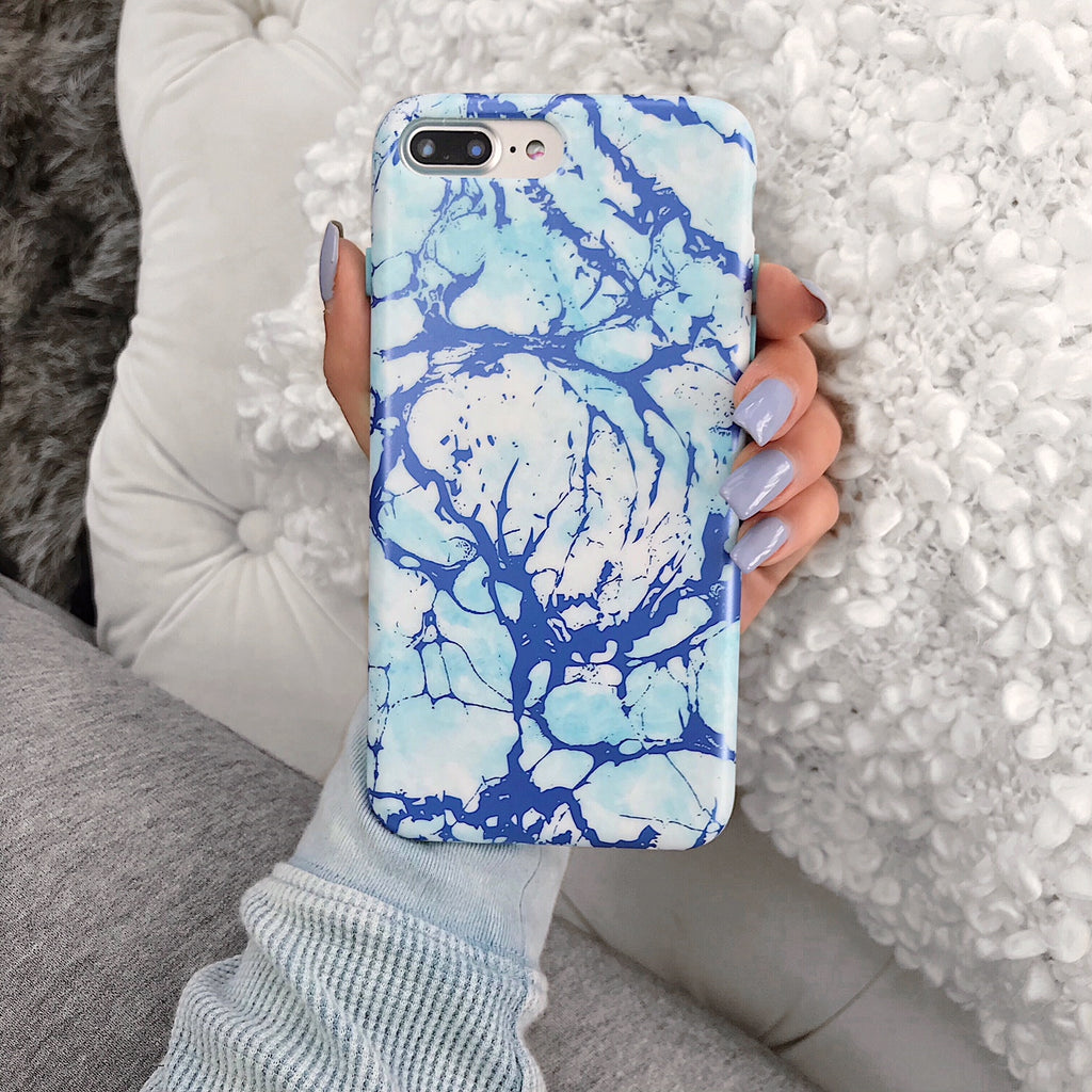 Ocean Blue Chrome Marble Iphone Case – Velvetcaviar.com