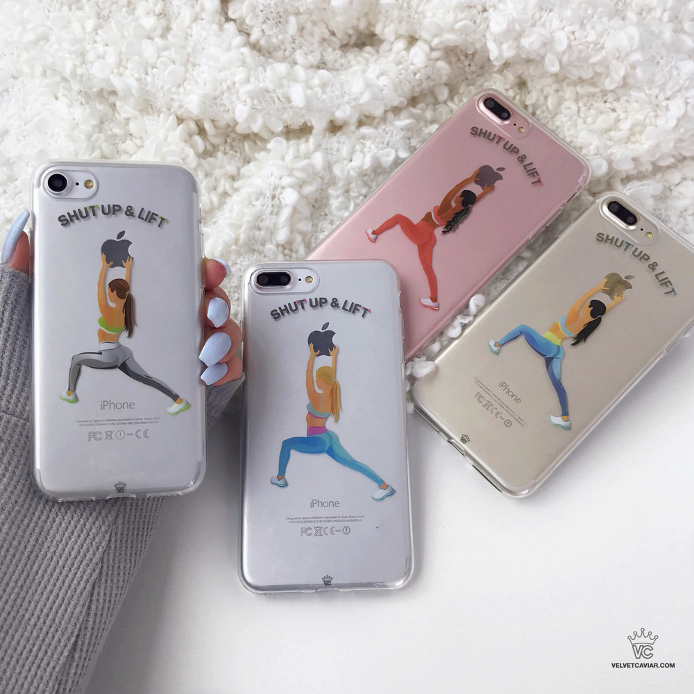 Shut Up & Lift iPhone Case Black Hair Pink Pants iPhone 8 / 7