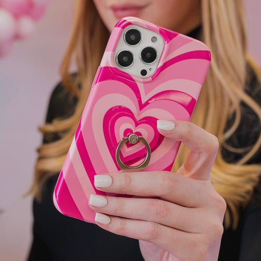Cute Pink Heart Leopard Print Soft Wristband Phone Case Cover for iPhone  14, 13, 12, 11 Pro Max, 7, 8 Plus, X, XS, XR