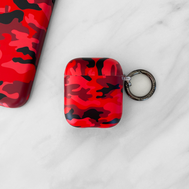 Red Camo Airpods Case