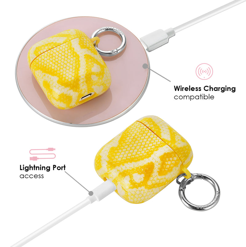 Yellow Snake Airpods Case