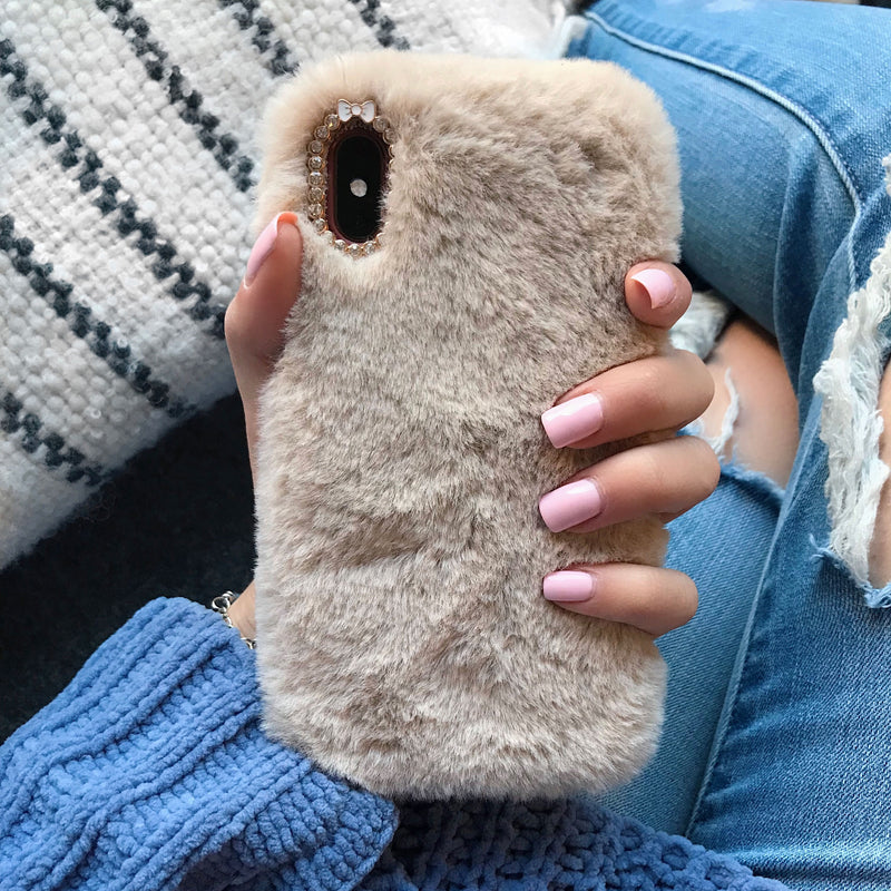 Beige Faux Fur iPhone Case