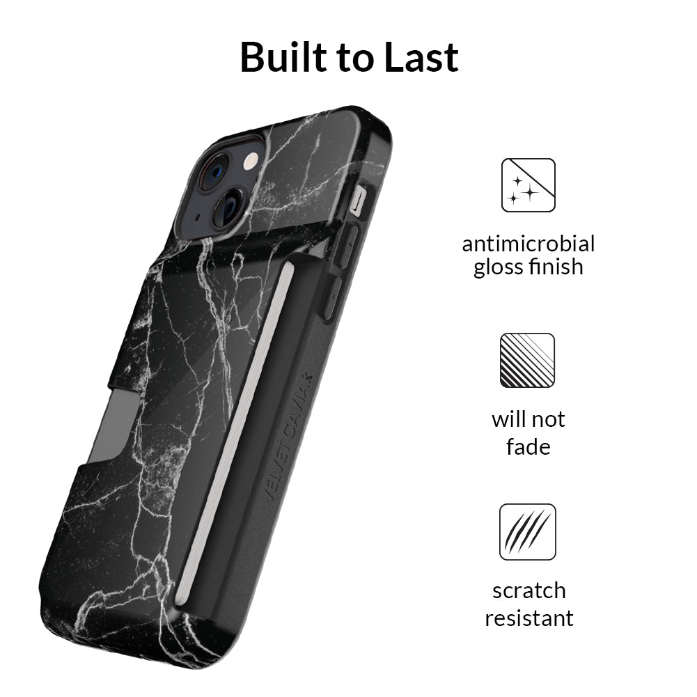Black iPhone 14 Pro Max Marble Case