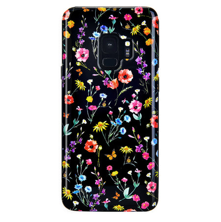 Black Wildflower Samsung Case Galaxy S21 Ultra