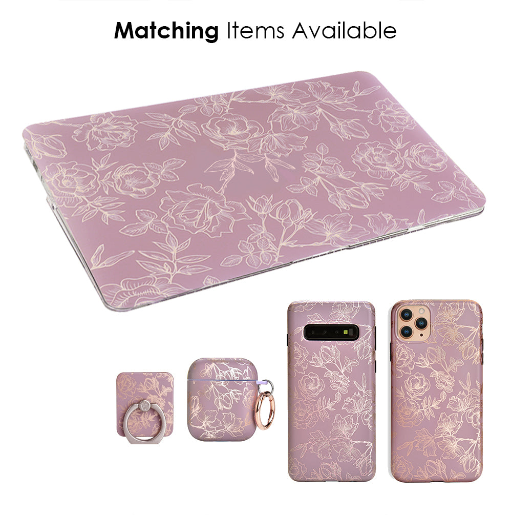 Dusty Rose Floral MacBook Case - Thumbnail 3