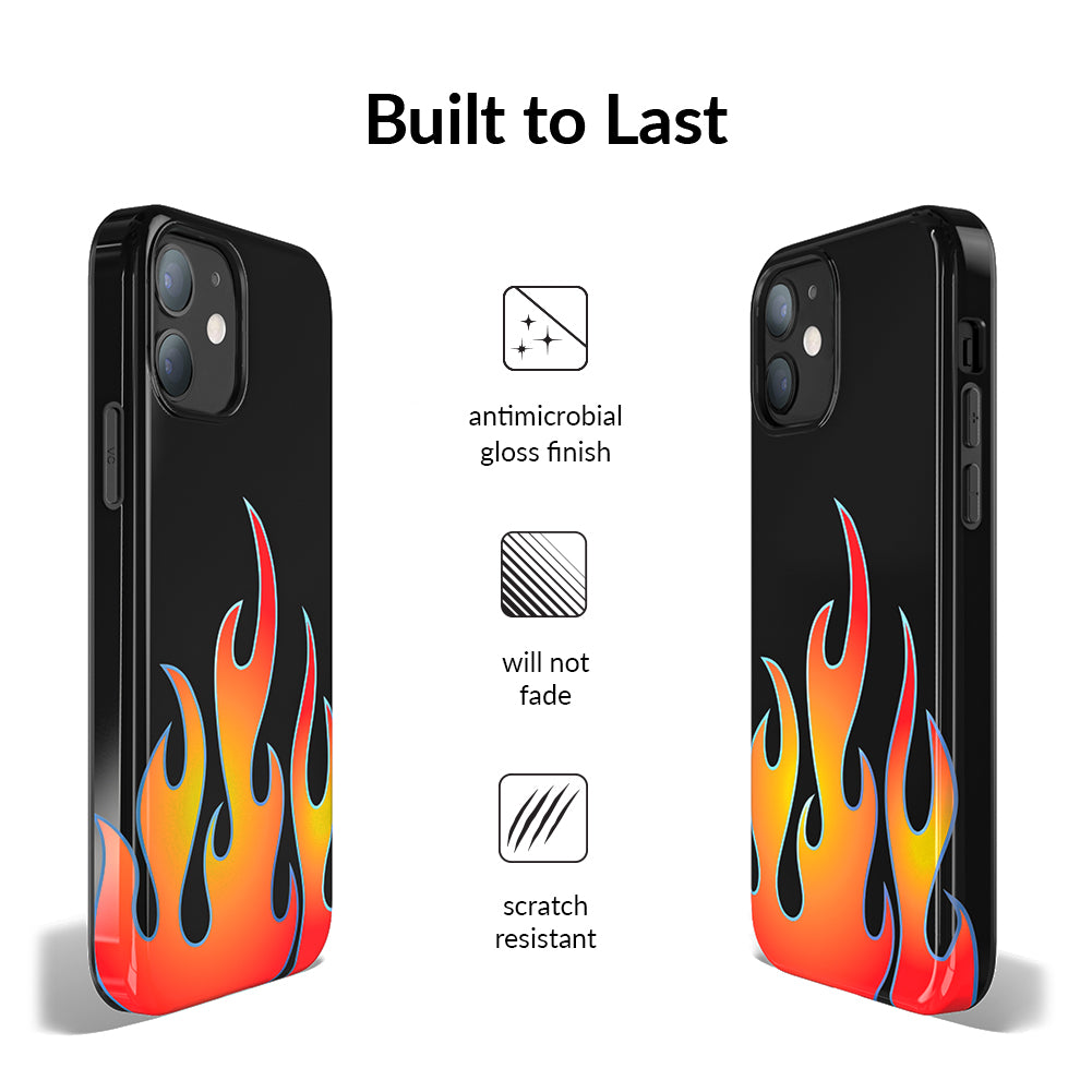 Blue Chrome Flames iPhone Case - Thumbnail 3