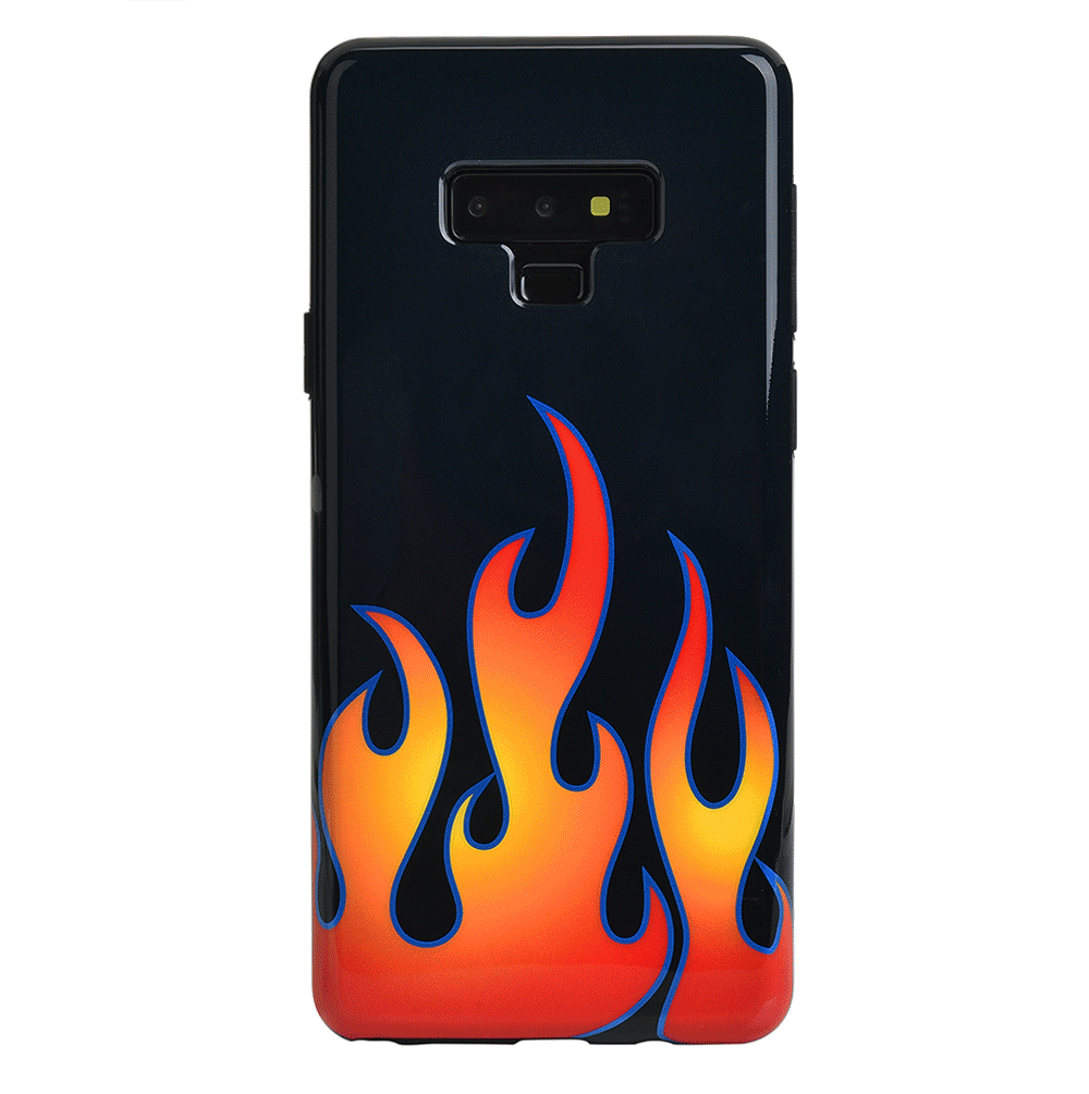 Blue Chrome Flames Samsung Galaxy Case