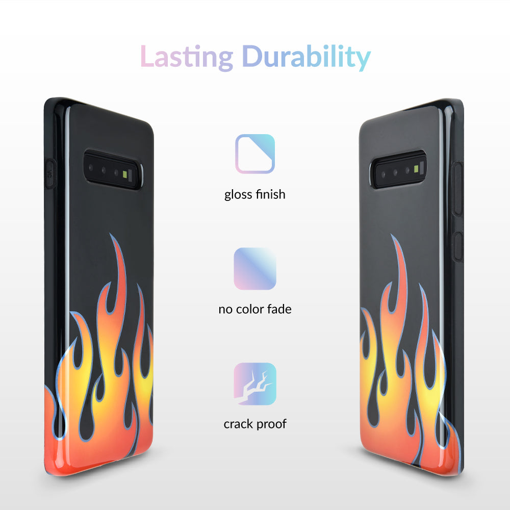 Blue Chrome Flames Samsung Galaxy Case - Thumbnail 2