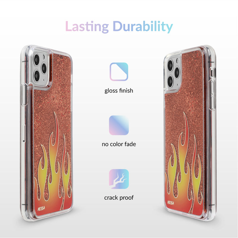 Glitter Flames iPhone Case by Nessa