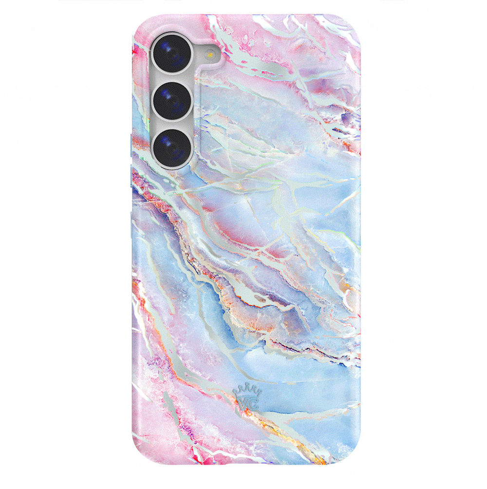 Holographic Pink Blue Marble iPhone 8 Plus Case/iPhone 7 Plus Case -  Premium Protective Cover - Cute Moonstone Phone Cases for Girls & Women  [Drop