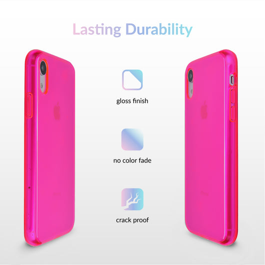 Neon Pink Clear iPhone Case –