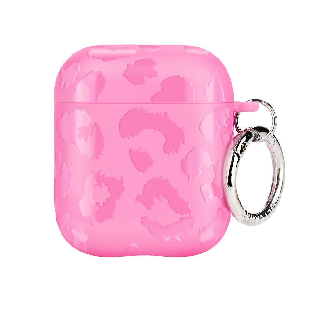 Premium Unique Leather Pink Leopard Pattern Case for AirPods Pro Cover for  Women Girls Men Boy Case for AirPods Pro